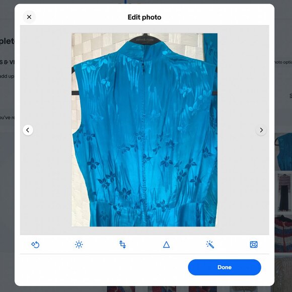 Vintage 1960s Dynasty 100% Silk Embossed Turquoise Belted Jumpsuit 10 Hong Kong - Picture 10 of 10